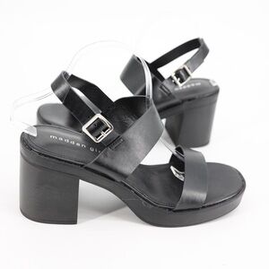 Madden Girl Toola Platform Sandals Black Chunky Block Heel Slingback 90s Size 11